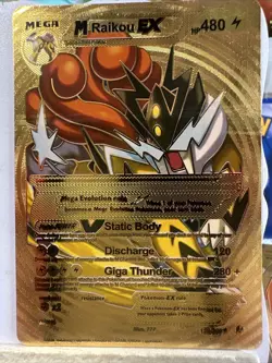 Pokemon Mega Raikou EX Gold Foil Fan Art - Image 1