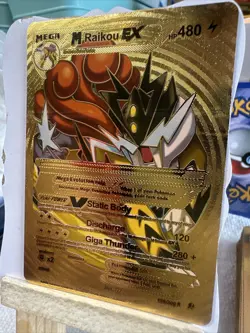 Pokemon Mega Raikou EX Gold Foil Fan Art - Image 2
