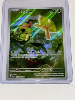 Caterpie Illustration Rare NM 172/165 Scarlet & Violet 151 Pokemon Card - Image 3