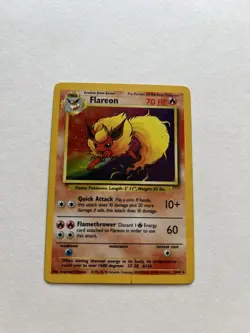 Pokemon Card Flareon 3/64 Holo Rare Jungle No Symbol Misprint Error 1999 - Image 1
