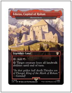 1x Edoras, Capital of Rohan, Borderless Art, LOTR, Magic MTG NM - Image 1