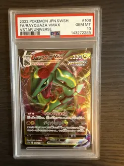 Rayquaza VMAX 108/172 RRR 2022 Pokemon Japanese VSTAR Universe PSA 10 Gem Mint - Image 1
