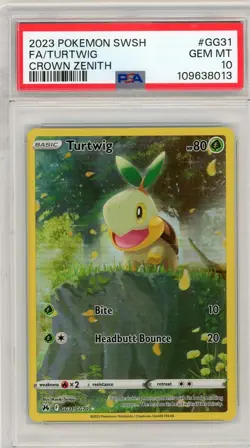 2023 Pokemon Crown Zenith Full Art Turtwig #GG31 PSA 10 Sword & Shield Gem Mint - Image 1