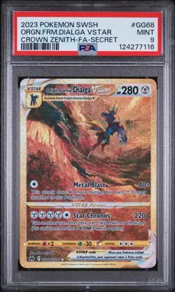 2023 POKEMON CROWN ZENITH SECRET #GG68 FULL ART/ORIGIN FORME DIALGA VSTAR PSA 9 - Image 3