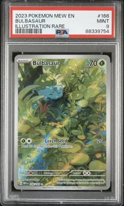 Pokemon 151 Bulbasaur Special Art PSA 9 166/165 - Image 1