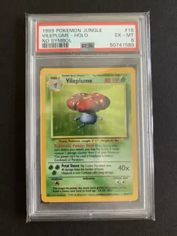 Pokemon Vileplume Jungle Holo No Symbol Unlimited PSA 6 (50741589) - Image 1