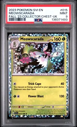 2023 POKEMON SVI EN-SCARLET & VIOLET #015 MEOWSCARADA PSA 9 - Image 1