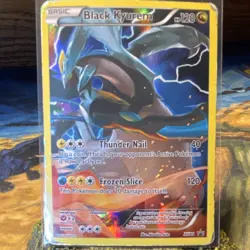 - DAMAGED - Pokemon Black Kyurem XY80 Holo Promo Card XY Black Star English TCG - Image 1