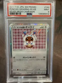 2017 Poncho Wearing Eevee Complete SET Japanese Promo Pokemon Card PSA - Image 5