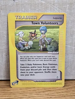 Town Volunteers 136/147 Aquapolis Non-Holo Vintage Pokemon Card TCG - Image 1
