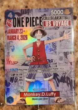 One Piece Promotion Card - Monkey.D.Luffy (055) SEALED College Basketball US NEW - Image 1