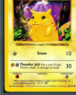 1999 Pokemon PIKACHU Base Set Shadowless GHOST STAMP ERROR Card PSA 10 GEM MINT - Image 2