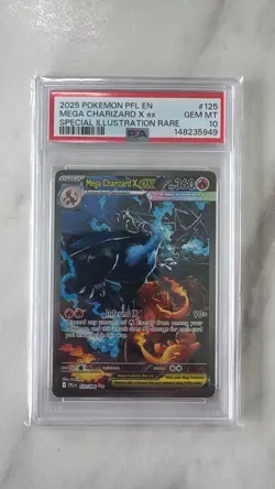 PSA 10 MEGA CHARIZARD X EX 125/094 | Phantasmal Flames Graded Pokemon Card - Image 1