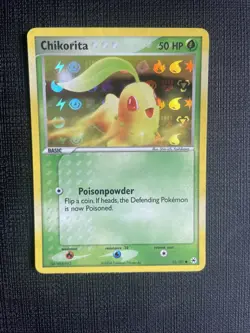 Chikorita 55/101 Revese Holo EX Hidden Legends Pokemon Card NM/LP - Image 1