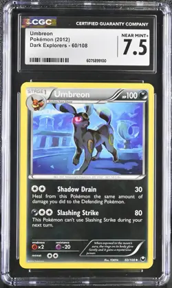 CGC 7.5 Umbreon 2012 Dark Explorers 60/108 Pokemon Card - Image 1
