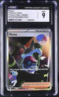 CGC 9 MEW EX 216 PENNY 239 SIR PALDEAN FATES SCARLET & VIOLET POKEMON MINT - Image 4