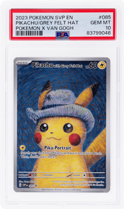 2023 Pokemon Black Star Promos Pikachu With Grey Felt Hat X Van Gogh PSA 10 - Image 1