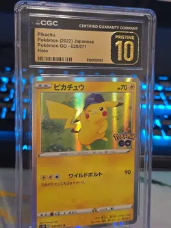 ⭐✨ Pikachu Pokemon Go Stamped Certified Pristine 10 Graded 028/071 Holo Pika 💎✨ - Image 2