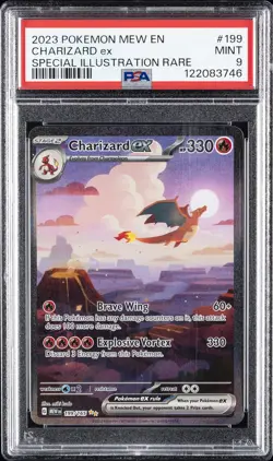 2023 POKEMON MEW EN-151 SPECIAL ILLUSTRATION RARE #199 CHARIZARD EX PSA 9 - Image 1