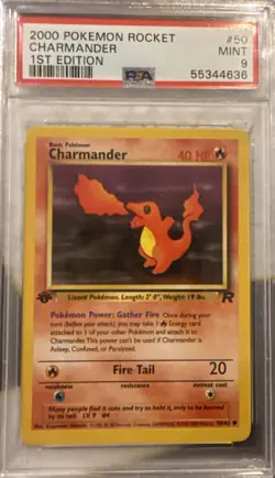 Pokemon TCG: Rocket 1st Edition Charmander PSA 9 MINT - Image 2