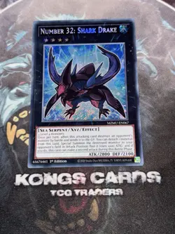 MZMU-EN067 Number 32: Shark Drake Secret Rare YuGiOh! NEW - Image 1