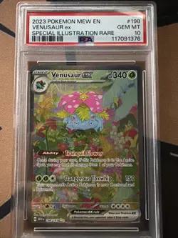 Pokemon TCG Venusaur EX Card PSA 10 198/165 Scarlet & Violet 151 Series - Image 1