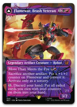 Flamewar, Brash Veteran (Shattered Glass) #24 (NM) Transformers BOT Magic MTG - Image 1
