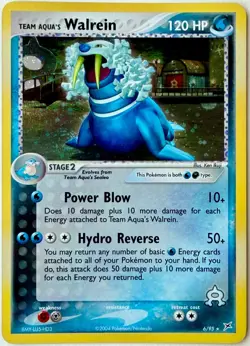 Pokemon TCG Team Aqua's Walrein EX Team Magma Vs Team Aqua 6/95 Holo Rare LP - Image 1