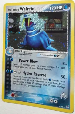 Pokemon TCG Team Aqua's Walrein EX Team Magma Vs Team Aqua 6/95 Holo Rare LP - Image 3