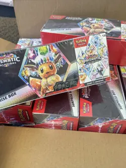 Pokemon Prismatic Evolutions Booster Bundle Surprise Box English Eevee*4 - Image 1