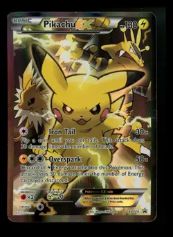 #2 Pikachu EX XY124 Black Star Promo XY 2016 Full Art Holo Pokemon Card TCG - Image 1