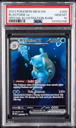 2023 POKEMON MEW EN-151 SPECIAL ILLUSTRATION RARE #200 BLASTOISE EX PSA 10 - Image 1