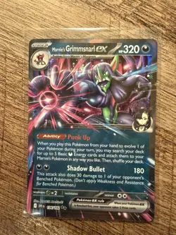 Pokemon 2025 Destined Rivals Marnie’s Grimmsnarl EX #136/182 Double Rare NM - Image 3