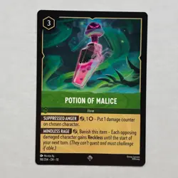 Potion of Malice 98/204 Disney Lorcana Whispers in the Well Super Rare NM - Image 1