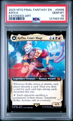 2025 MTG FINAL FANTASY #0496 KEFKA, COURT MAGE/KEFKA, RULER OF RUIN PSA 10 - Image 1