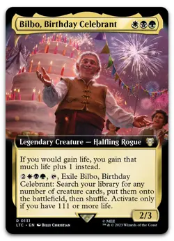 Bilbo, Birthday Celebrant (Extended Art) #131 NM Lord of the Rings LTC Magic MTG - Image 1