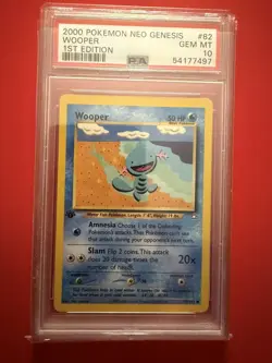 2000 POKEMON NEO GENESIS 1ST ED #82 WOOPER PSA 10 - Image 1