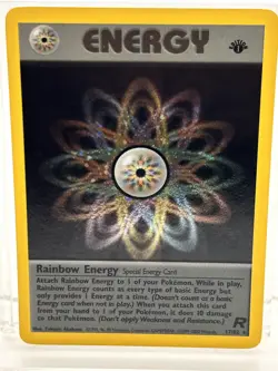 Rainbow Energy 1st Edition 17/82 Team Rocket Holo Rare 2000 - Pokemon Card - Image 1