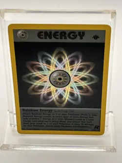 Rainbow Energy 1st Edition 17/82 Team Rocket Holo Rare 2000 - Pokemon Card - Image 3