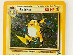 Vintage 2000 Pokemon TCG Base Set 2 RAICHU HOLO Rare 16/130 LP-MP Eng, Unltd - Image 2