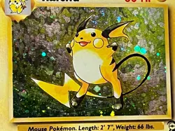 Vintage 2000 Pokemon TCG Base Set 2 RAICHU HOLO Rare 16/130 LP-MP Eng, Unltd - Image 3