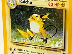 Vintage 2000 Pokemon TCG Base Set 2 RAICHU HOLO Rare 16/130 LP-MP Eng, Unltd - Image 4