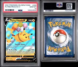 2021 POKEMON CELEBRATIONS #006 FLYING PIKACHU V PSA 10 - Image 3