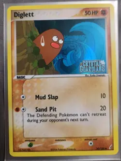 Pokemon Crystal Guardians Diglett Reverse Holo 50/100 NM Stamped 2006 - Image 1