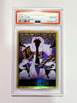 One Piece Premium Booster 2 (PRB02)- Caesar Clown Don!! Card Gold Foil PSA 10 EN - Image 1