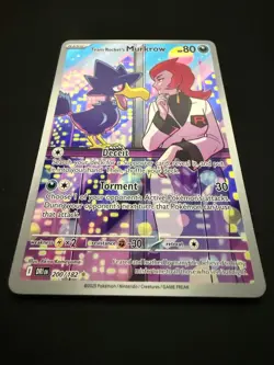 Team Rocket’s Murkrow 200/182 Illustration Rare Pokemon Card SV TCG Holo NM - Image 3