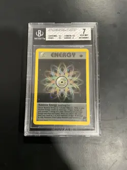 Rainbow Energy Pokemon Card - 1st Edition - Team Rocket - 17/82 - BGS 7 - Image 1