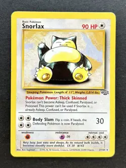 Snorlax 27/64 Unlimited Rare Jungle Pokemon Card LP - Image 1