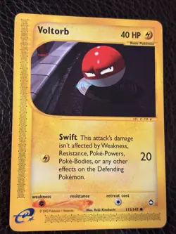 Pokemon TCG Aquapolis Voltorb Card Regular, Common (115/147) LP - Image 1
