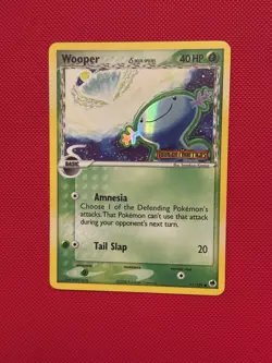 Pokemon TCG Wooper Grass Delta Species Card 71/101 Dragon Frontiers 2006 Holo - Image 1